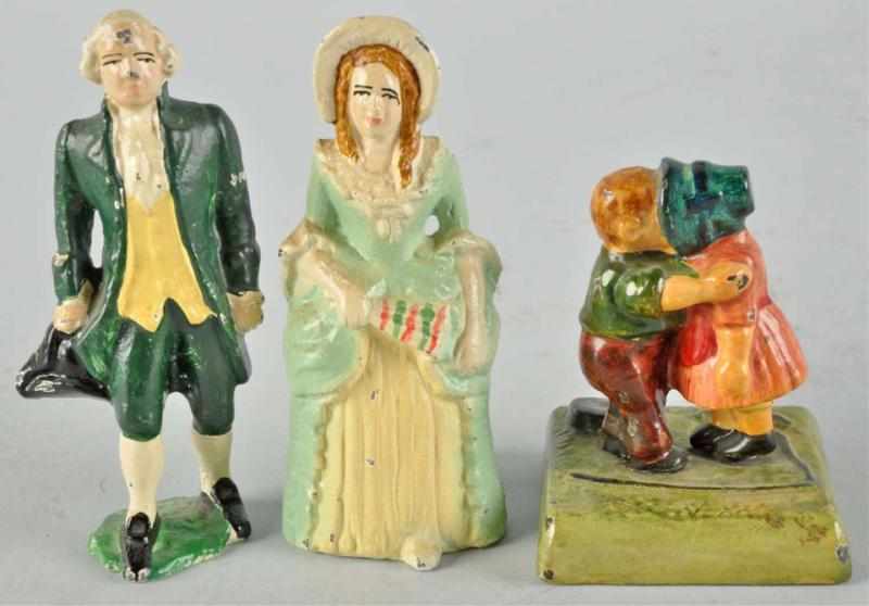 Appraisal: Lot of Cast Iron Paperweights Description Includes Martha and George