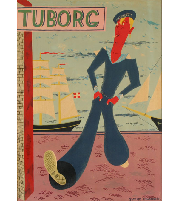 Appraisal: Svend Johansen Danish - advertisement for Tuborg Beer poster print