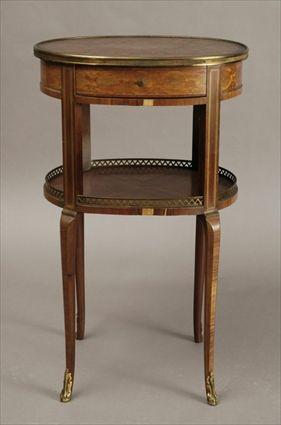 Appraisal: Louis XV XVI Transitional-Style Gilt-Metal Mounted Tulipwood Purplewood and Parquetry