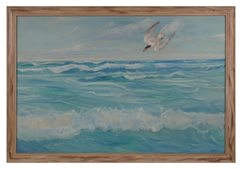 Appraisal: Oil on board seascape painting by Stanley Dean Escudero American