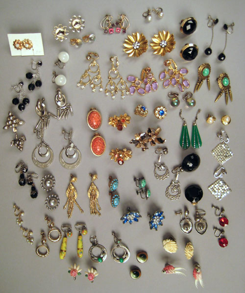 Appraisal: Large group of earrings to include Victorian examples turquoise costume