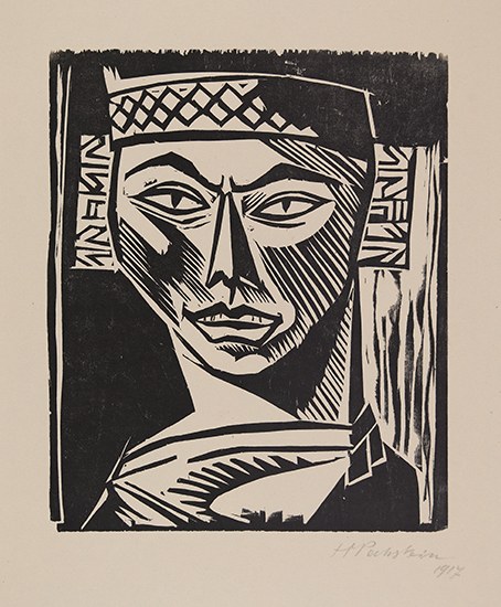 Appraisal: MAX PECHSTEIN Malaie Woodcut x mm x inches full margins