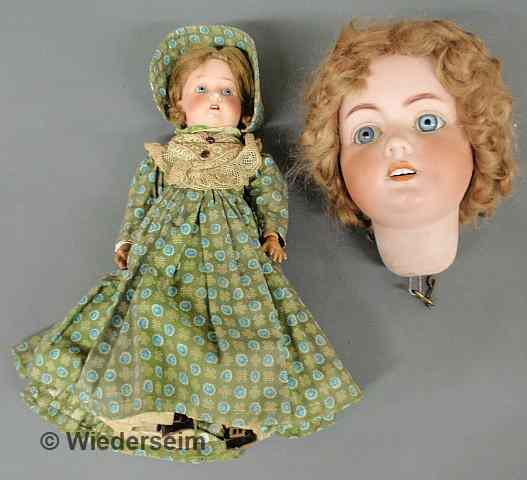 Appraisal: Heubach bisque head doll l and a Simon Halbig bisque