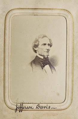 Appraisal: Four Jefferson Davis photographs oval albumin portrait - x in