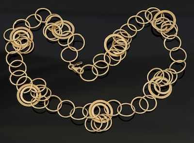 Appraisal: A Ladies' k Gold Circle Necklace k yellow gold necklace