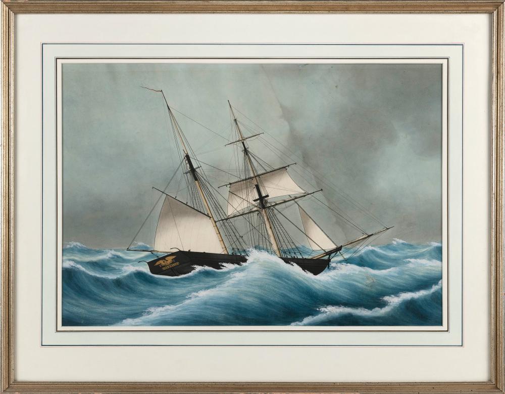 Appraisal: CONTINENTAL SCHOOL TH CENTURY THE BRIGANTINE MARGARET IN HEAVY SEAS