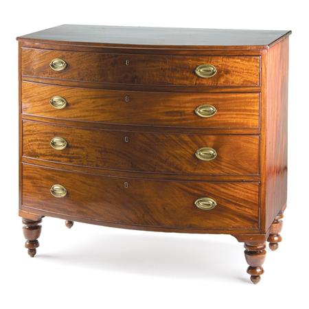 Appraisal: Federal Mahogany Bow Front Chest of Drawers Estimate -