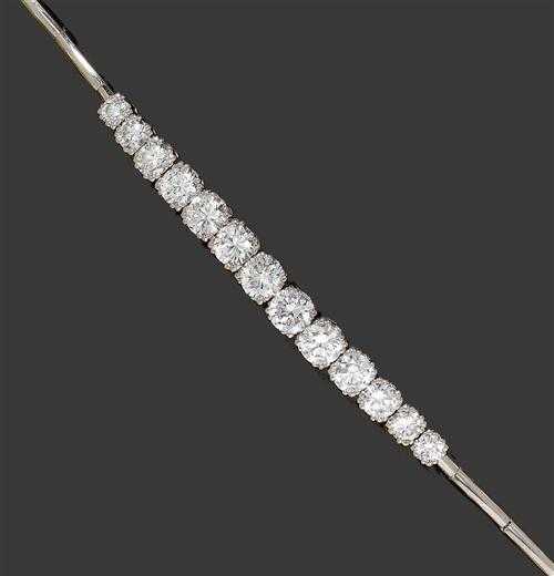 Appraisal: DIAMOND BRACELET Sweden ca Platinum Elegant bracelet with rod-shaped links