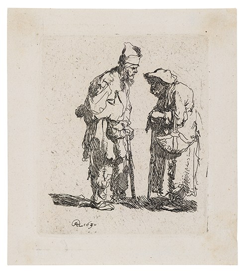 Appraisal: REMBRANDT VAN RIJN Beggar Man and a Beggar Woman Conversing