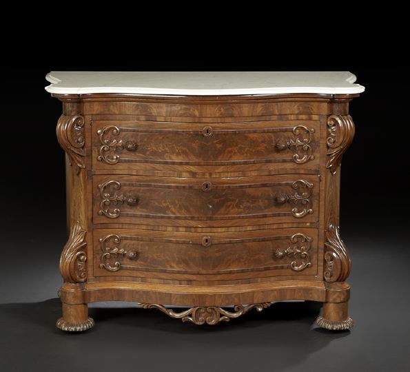 Appraisal: American Rococo Revival Mahogany Chest third quarter th century attributed