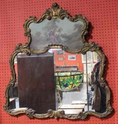 Appraisal: th Century Baroque Style Mirror with Painting From a Tuckahoe