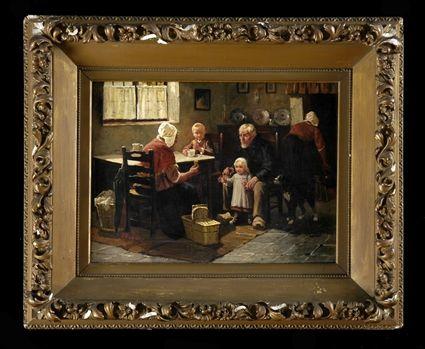 Appraisal: TH CENTURY SCHOOL DUTCH FAMILY SCENE Oil on canvas x