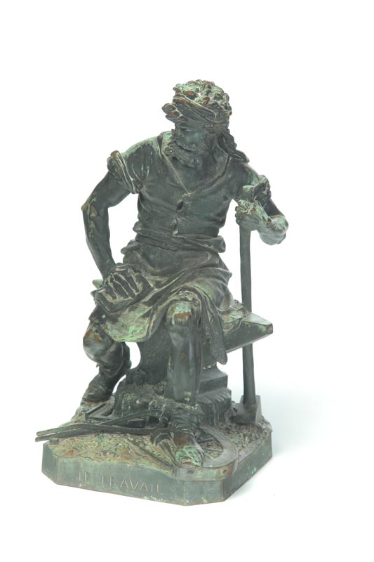 Appraisal: BRONZE LE TRAVAIL AFTER CHARLES AUGUSTE LEBOURG FRENCH - Signed