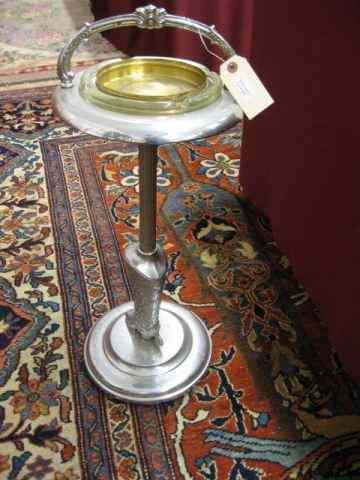 Appraisal: Deco Smoking Stand Western boot decor chrome finish '' tall