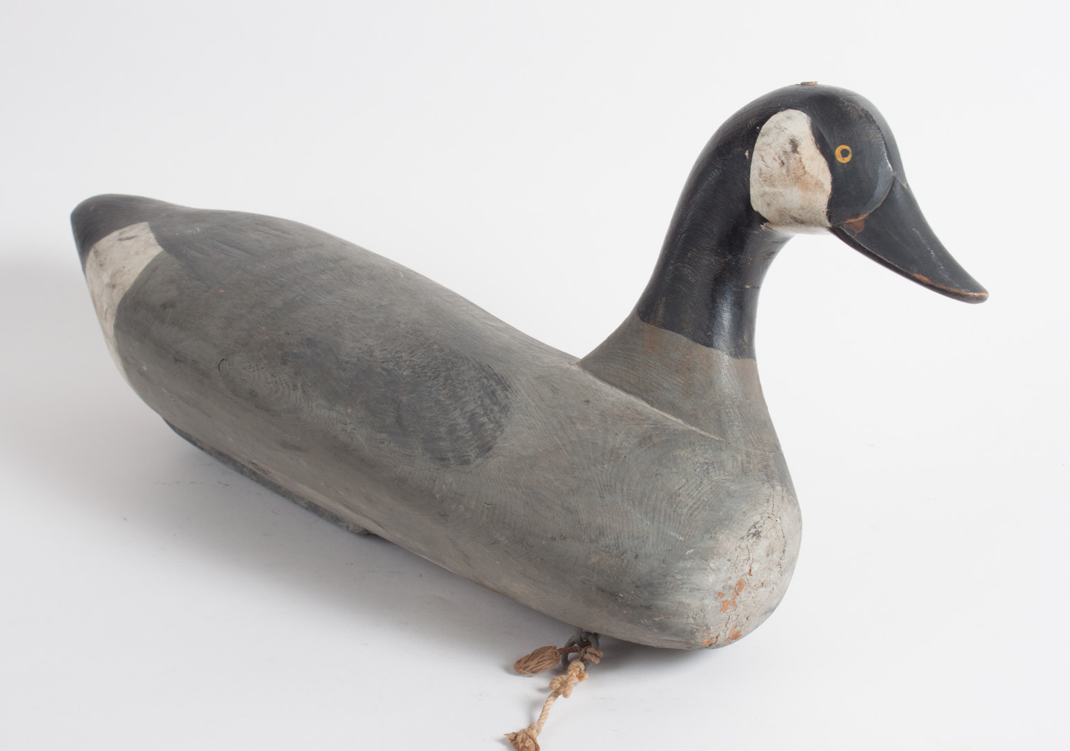 Appraisal: Carved and painted wood Canada goose working decoy first half-