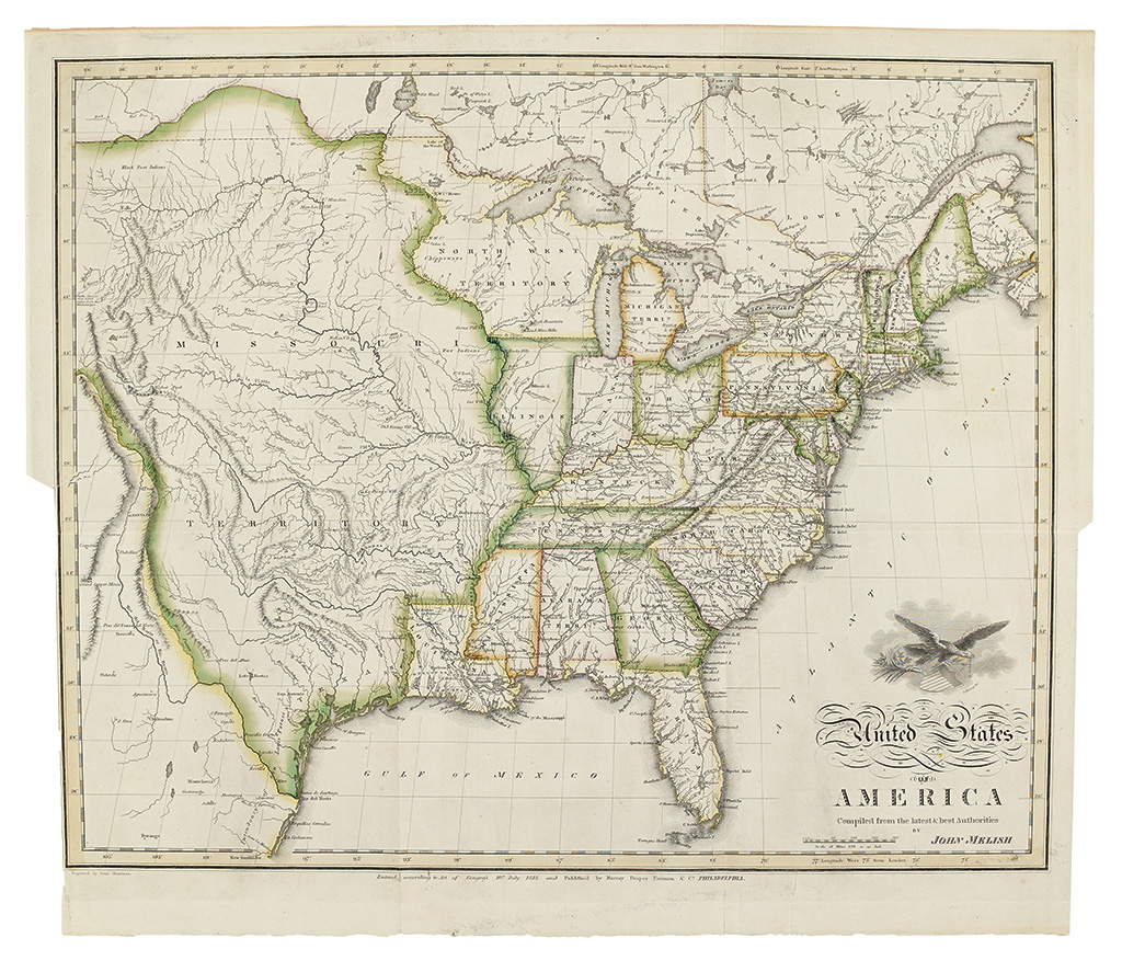 Appraisal: MELISH JOHN United States of America Medium format folding map