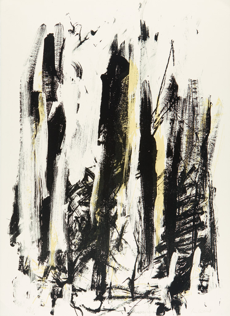 Appraisal: JOAN MITCHELL Arbres Black and Yellow Color lithograph - x