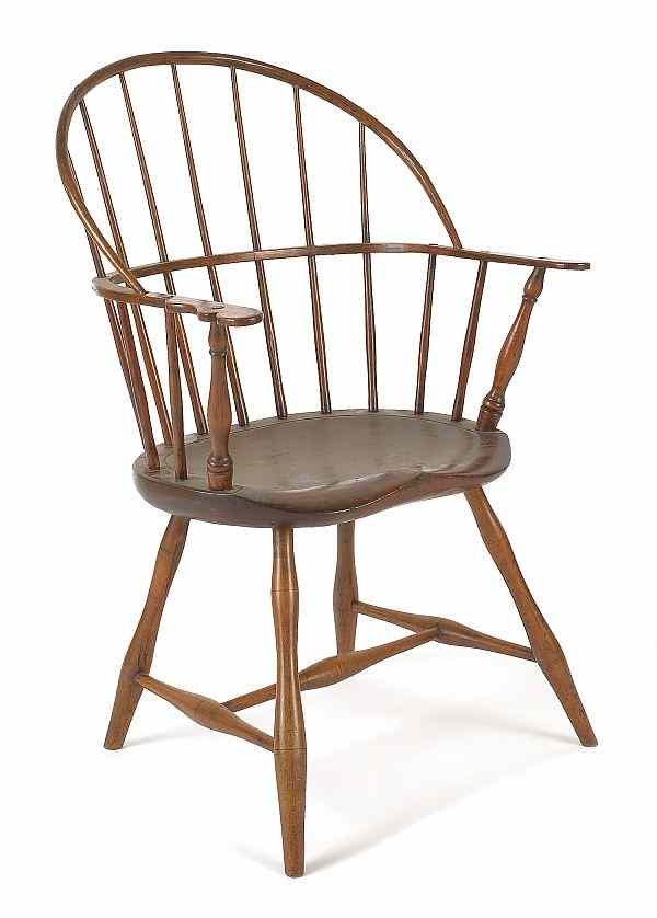 Appraisal: Pennsylvania hoopback Windsor armchair ca