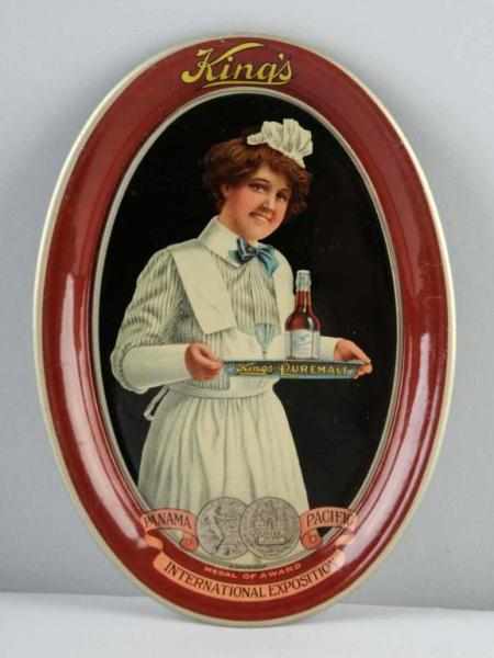 Appraisal: Tin Litho Kings Tip Tray Description Circa Depicts nurse with