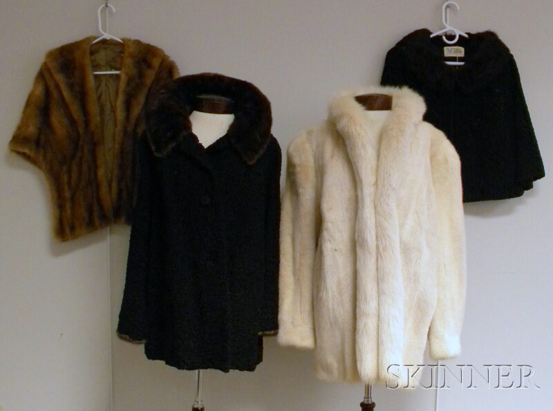 Appraisal: Four Lady's Lamb and Fur Coats a Jordan Marsh white