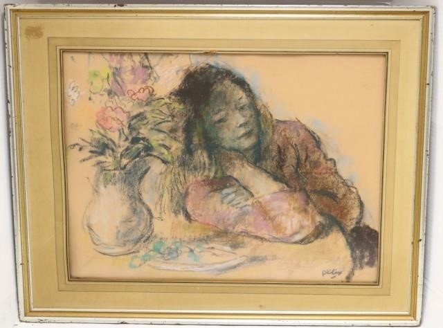 Appraisal: ROBERT PHILLIPS BORN NJ PASTEL PORTRAITOF A WOMAN SIGHT SIZE