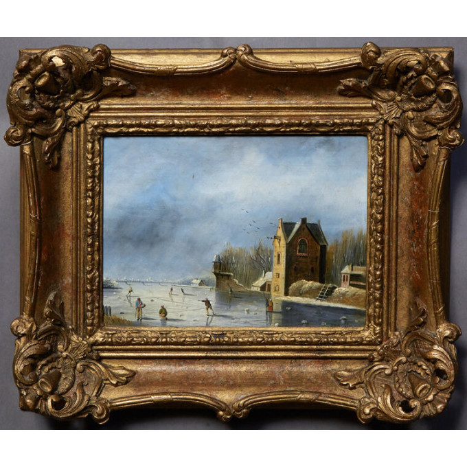 Appraisal: Continental School Winter Ice Skating th c oil on board