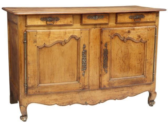 Appraisal: French Provincial Louis XV style fruitwood sideboard th c rectangular