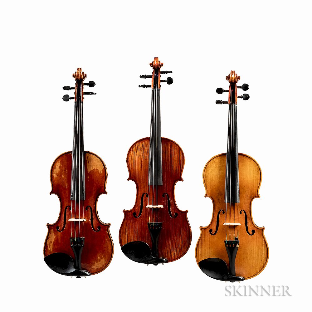 Appraisal: Three Violins Three Violins labeled Joyee Copy of Antonius Stradivarius