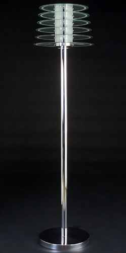 Appraisal: RELUX Italy Polished chrome floor lamp with six etched glass