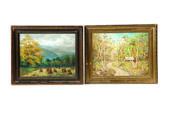 Appraisal: TWO LANDSCAPES AMERICAN SCHOOL MID TH CENTURY Both are autumn