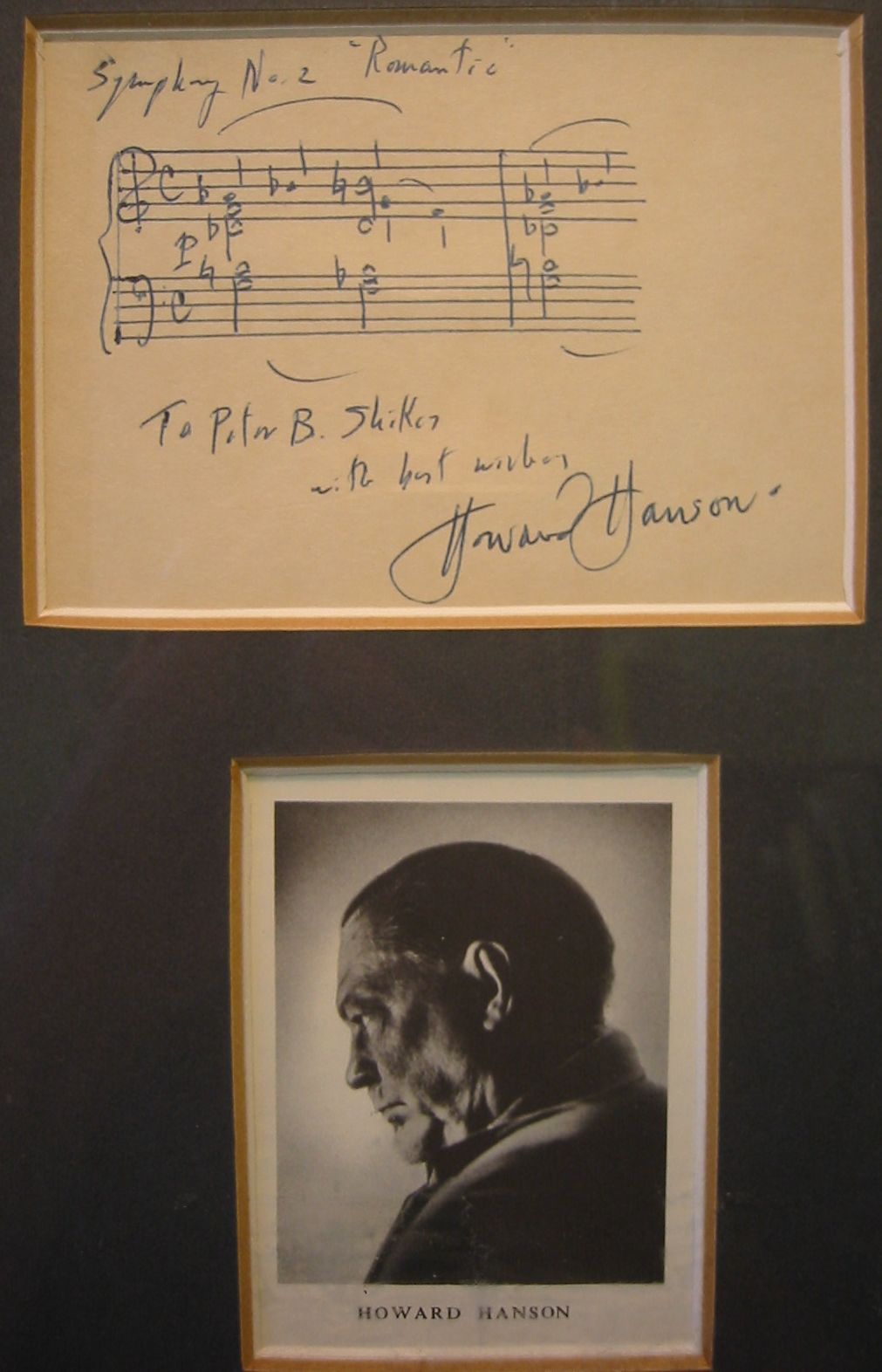 Appraisal: HANSON HOWARD Autograph Musical Quotation Signed from Symphony No and