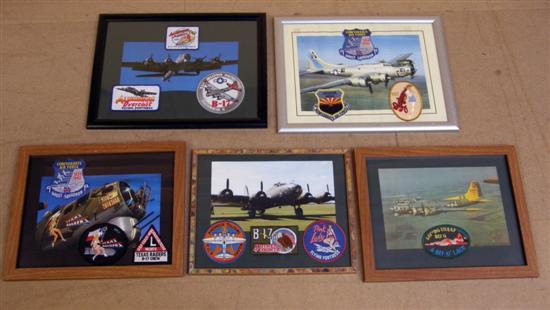 Appraisal: Five framed and mounted photographs of World War II fighter