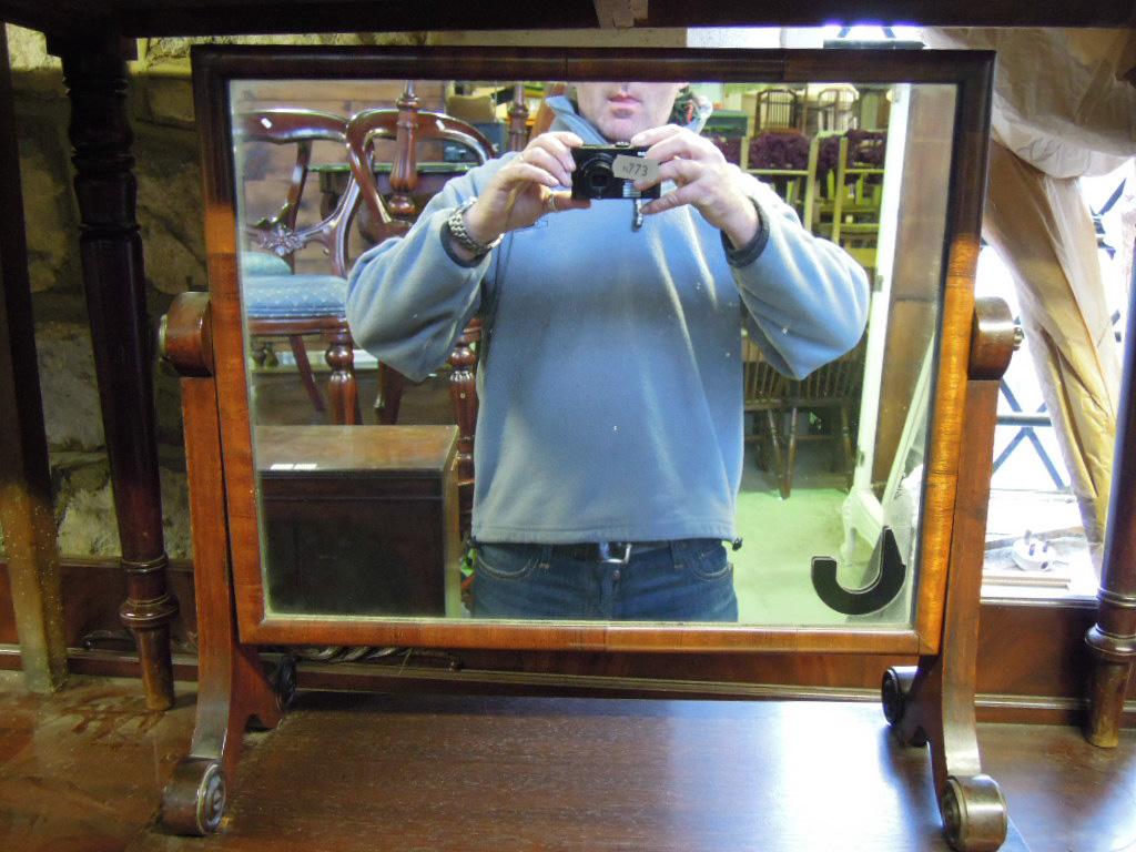 Appraisal: An early th century mahogany toilet mirror of rectangular form