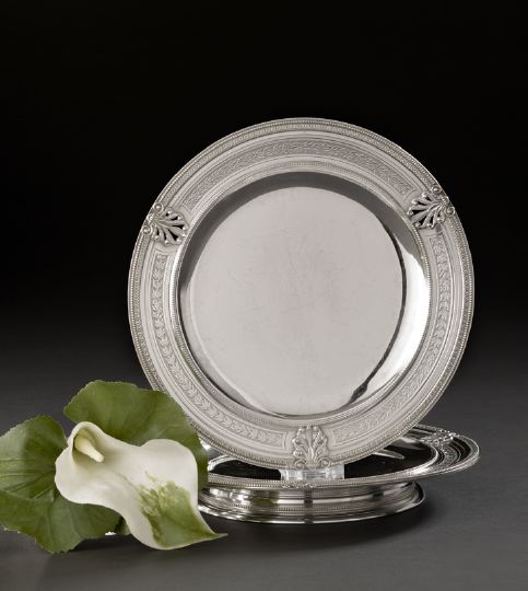 Appraisal: Pair of French Second Standard Silver Footed Dishes ca the