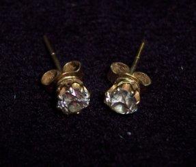 Appraisal: A pair of diamond ear studs the old brilliant cut