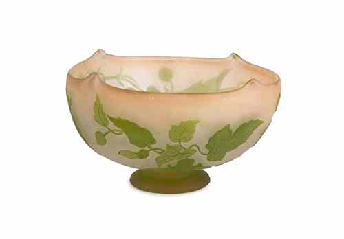 Appraisal: Galle cameo glass bowl h w Provenance the Collection of