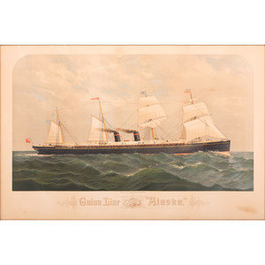 Appraisal: A Lithograph of the Guion Line Steamer 'Alaska' American -