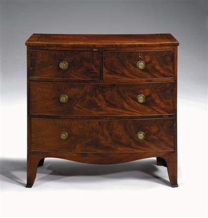 Appraisal: George III mahogany bow front chest of drawers circa The