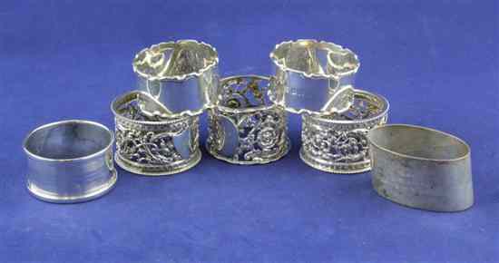 Appraisal: A pair of Victorian pierced silver napkin rings Thomas Hayes