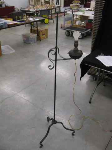 Appraisal: Victorian Floor Lamp iron brass converted to electric '' adjustable