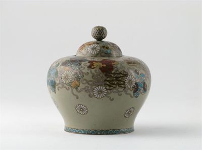 Appraisal: A small Japanese cloisonn ovoid vase and cover decorated with