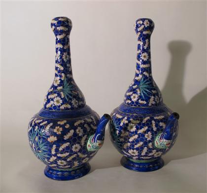 Appraisal: Pair of Chinese Canton enamel ewers th century