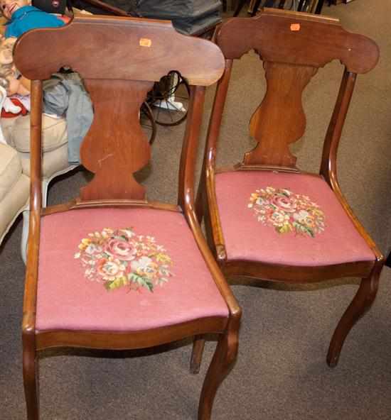 Appraisal: Set of four American Classical style mahogany klismos chairs Estimate