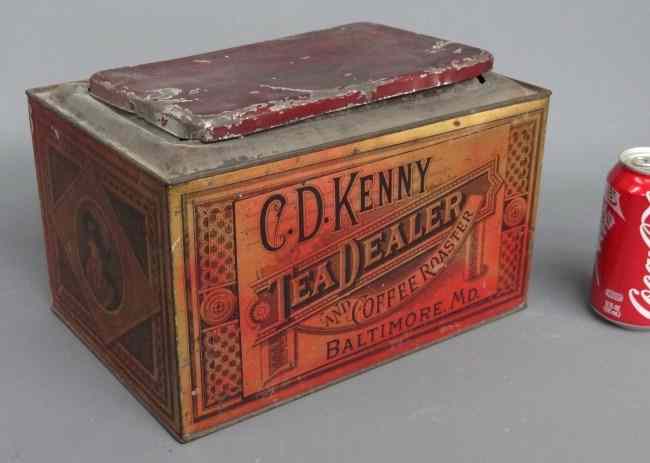 Appraisal: th c ''C D Kenny'' coffee tea tin '' W