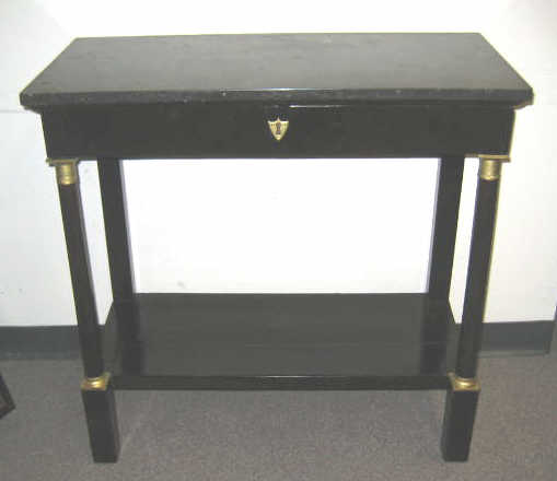 Appraisal: FRENCH TH CENTURY CONSOLE TABLE Having a rectangular black marble