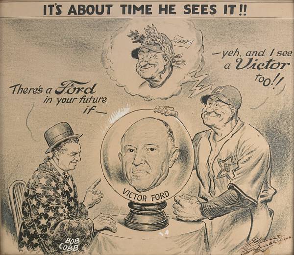 Appraisal: A camera-ready piece of artwork depicting Bob Cobb of The