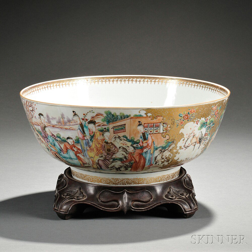 Appraisal: Chinese Export Porcelain Punch Bowl probably late th century with