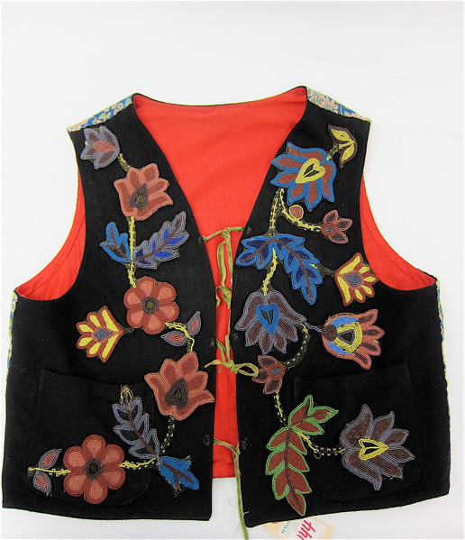 Appraisal: NATIVE AMERICAN INDIAN BEADED VEST having two black cloth front