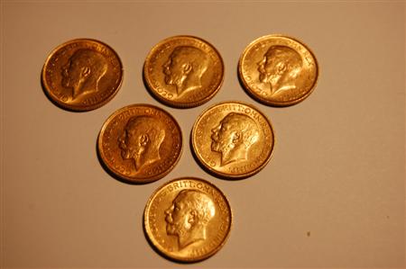 Appraisal: A group of George V sovereigns comprising five and one