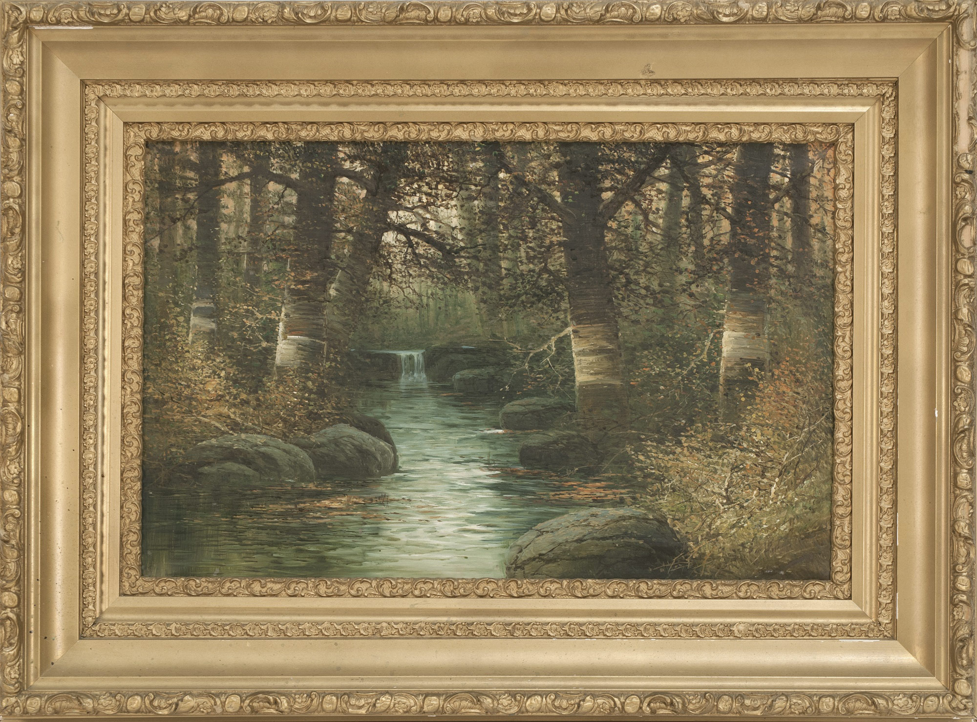 Appraisal: DUBOIS FENELON HASBROUCKAmerican - Birch-lined stream Signed lower right D